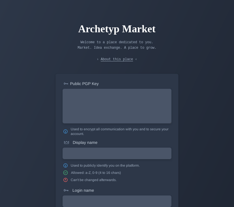 register Archetyp Market